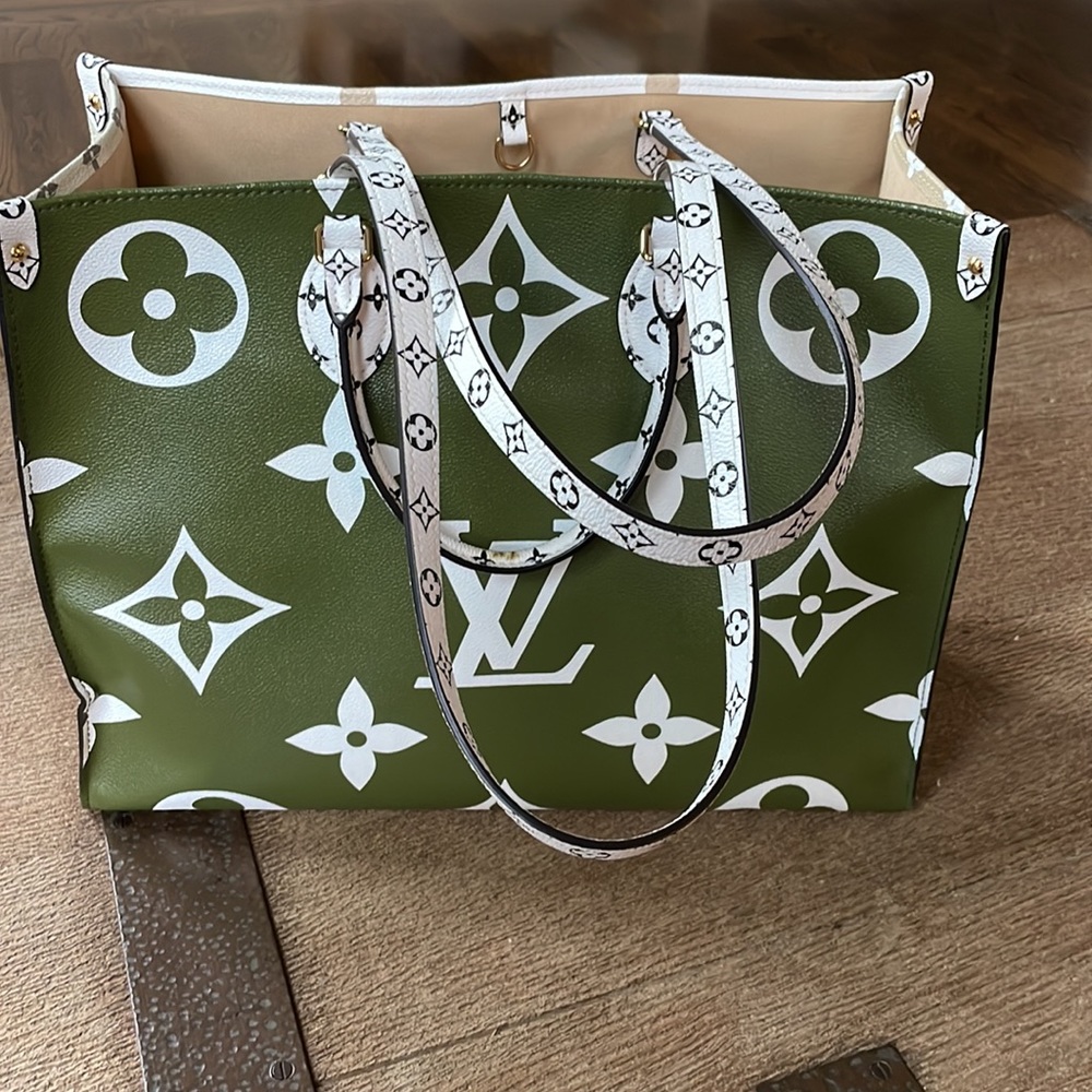 Preowned Louis Vuitton on the go khaki taupe large bag shopper - Picture 2 of 14